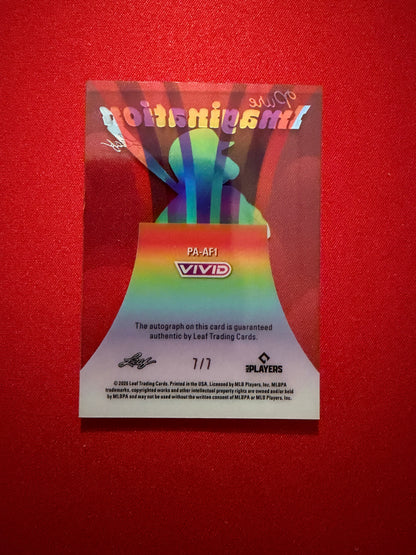 Andrew Fischer 2026 Leaf Vivid Baseball Pure Imagination Auto Clear Red 7/7 Bookend