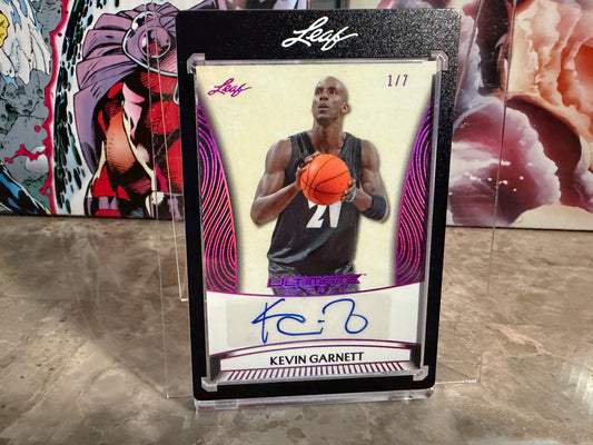 Kevin Garnett 2026 Leaf Ultimate Sports Signatures Auto Purple 1/7 Bookend
