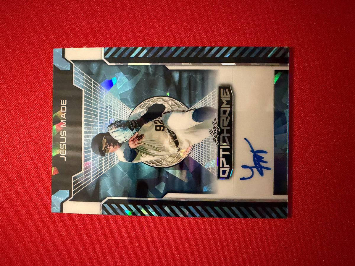 Jesus Made 2025 Leaf Optichrome Baseball Base Auto Platinum Crystal /7