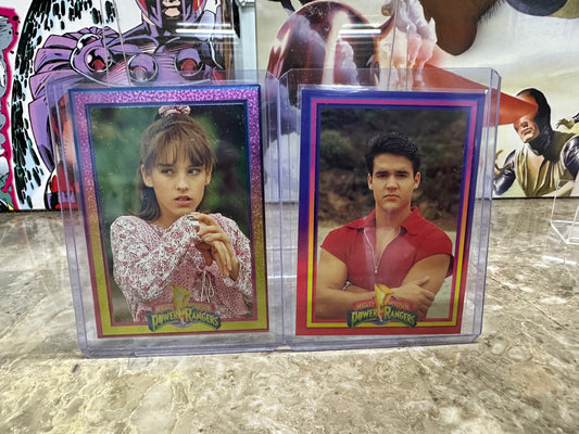 1994 Power Rangers Series 1 POWER FOIL 2-Card Lot - Jason #18 & Kimberly #31