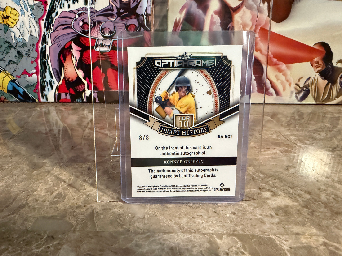 Konnor Griffin 2025 Leaf Optichrome Baseball Top 10 Draft History Auto Pink /8