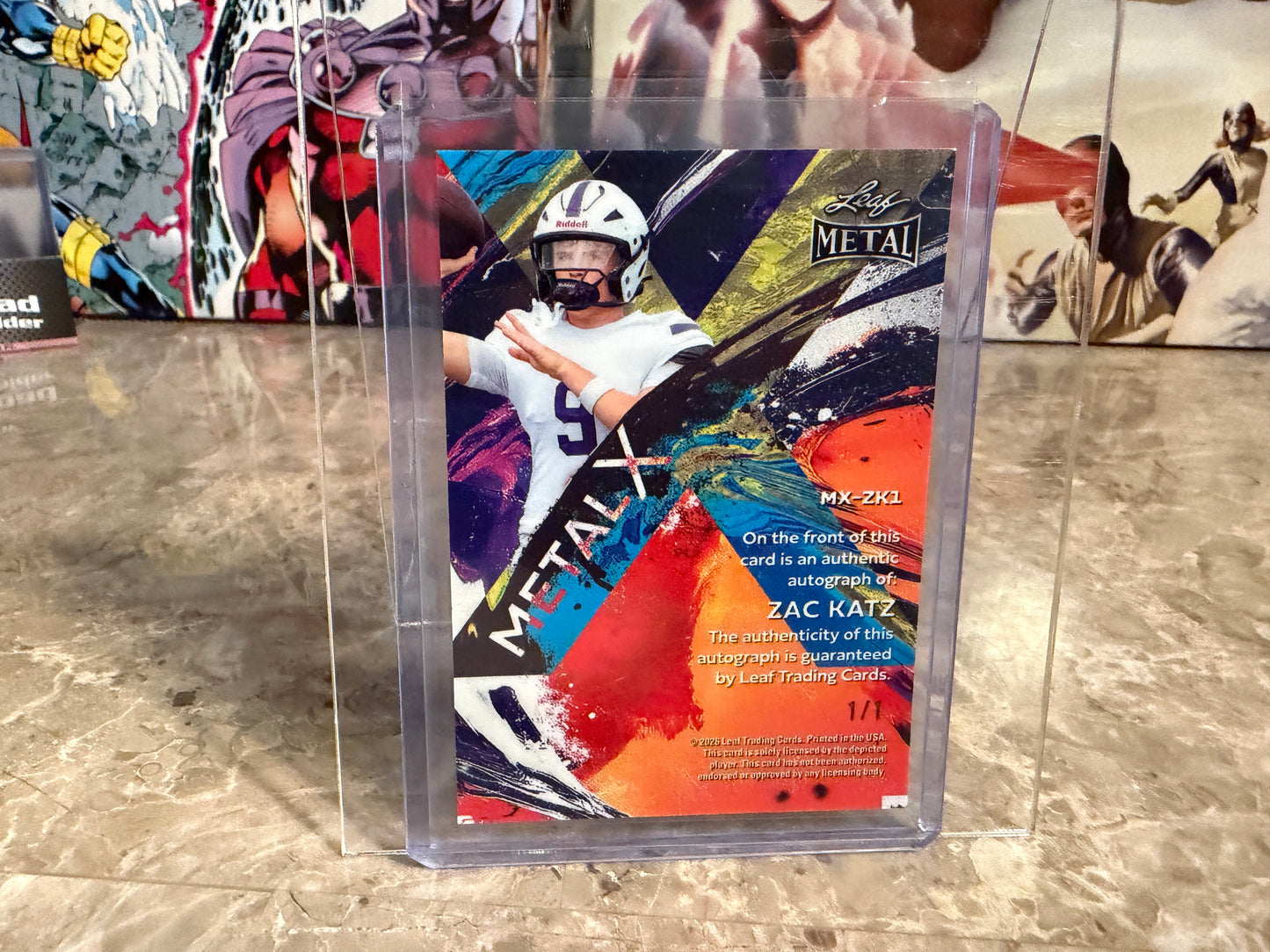 2026 Leaf Metal Football Zach Katz Metal X Gold Super Prismatic 1/1 2-Card Lot
