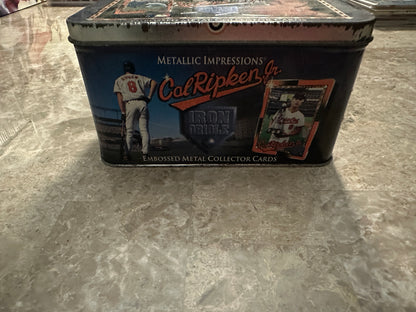 Cal Ripken Jr. Metallic Impressions Iron Oriole 10 Card Set w/ Tin