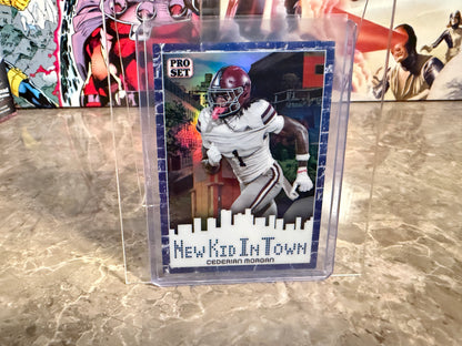 2026 Leaf Pro Set Metal Football Cederian Morgan New Kid In Town Blue /3