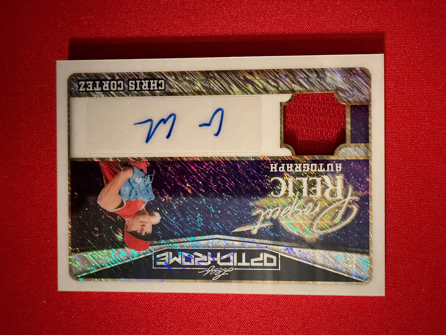 Chris Cortez 2025 Leaf Optichrome Baseball Prospect Relic Auto Silver 10/10 Bookend