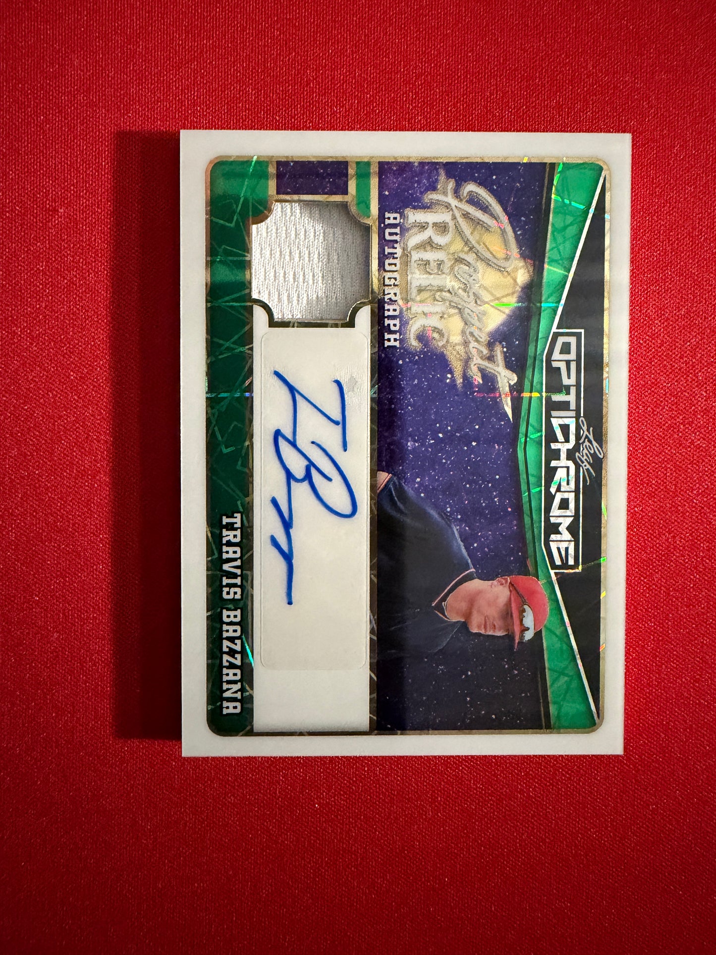 Travis Bazzana 2025 Leaf Optichrome Baseball Prospect Relic Auto 1/6 Bookend