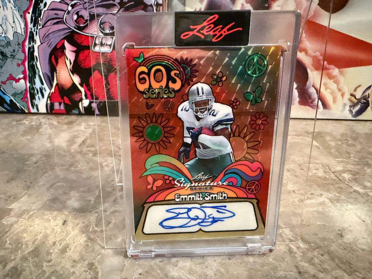 Emmitt Smith 2026 Leaf Signature Series 60s Auto Red Flood Super Prismatic 1/1