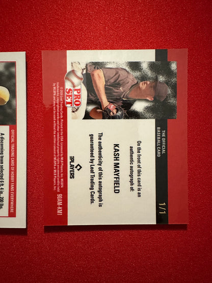 Kash Mayfield 2026 Leaf Pro Set 1/1 Platinum Lazer Mini AUTO Green /3 & /20 LOT