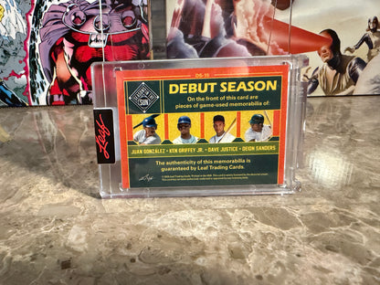 Griffey Jr. Justice Deion Gonzalez 2026 Leaf Seasons In The Sun Debut 4-Patch /40