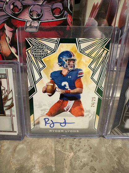 2025 Leaf Trinity Ryder Lyons Green Auto /25 & Patch Auto /99 4-Card Lot
