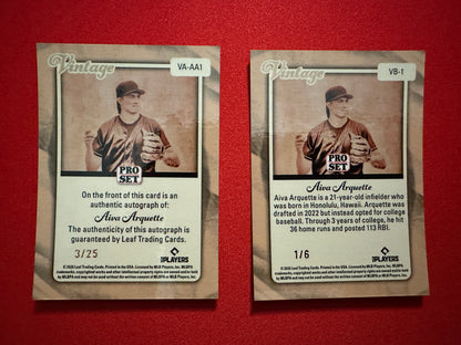 2026 Pro Set Aiva Arquette Vintage Pink Prismatic /6 & Silver Auto /25 Lot