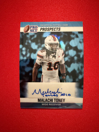 Malachi Toney 2026 Leaf Pro Set Metal Football 1990 Auto Platinum /8