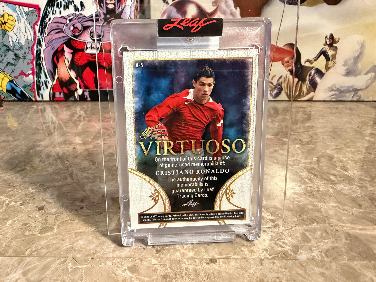 Christiano Ronaldo 2026 Leaf Art of Sport Virtuoso Patch Platinum /7