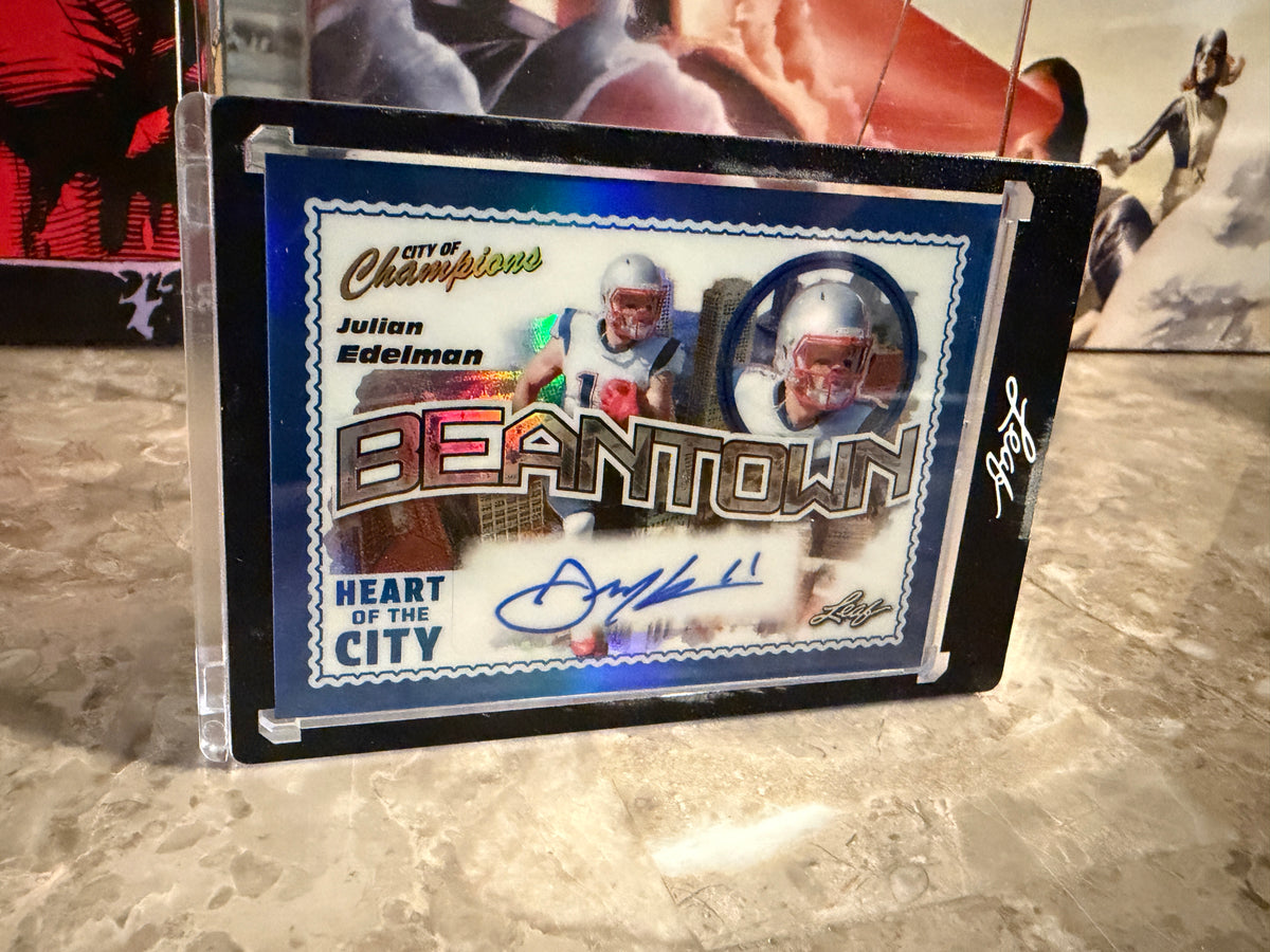 Julian Edelman 2026 Leaf City of Champions Heart of the City Auto Blue /25