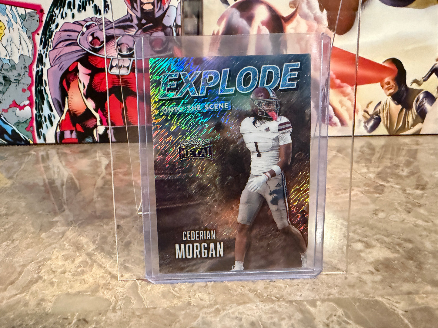 Cederian Morgan 2026 Leaf Metal Football Explode Onto The Scene Platinum /8