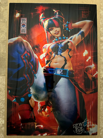 17"x11.5" Metal Sign - Street Fighter 6 #4 - Sign & Sketch Derrick Chew w/ COA