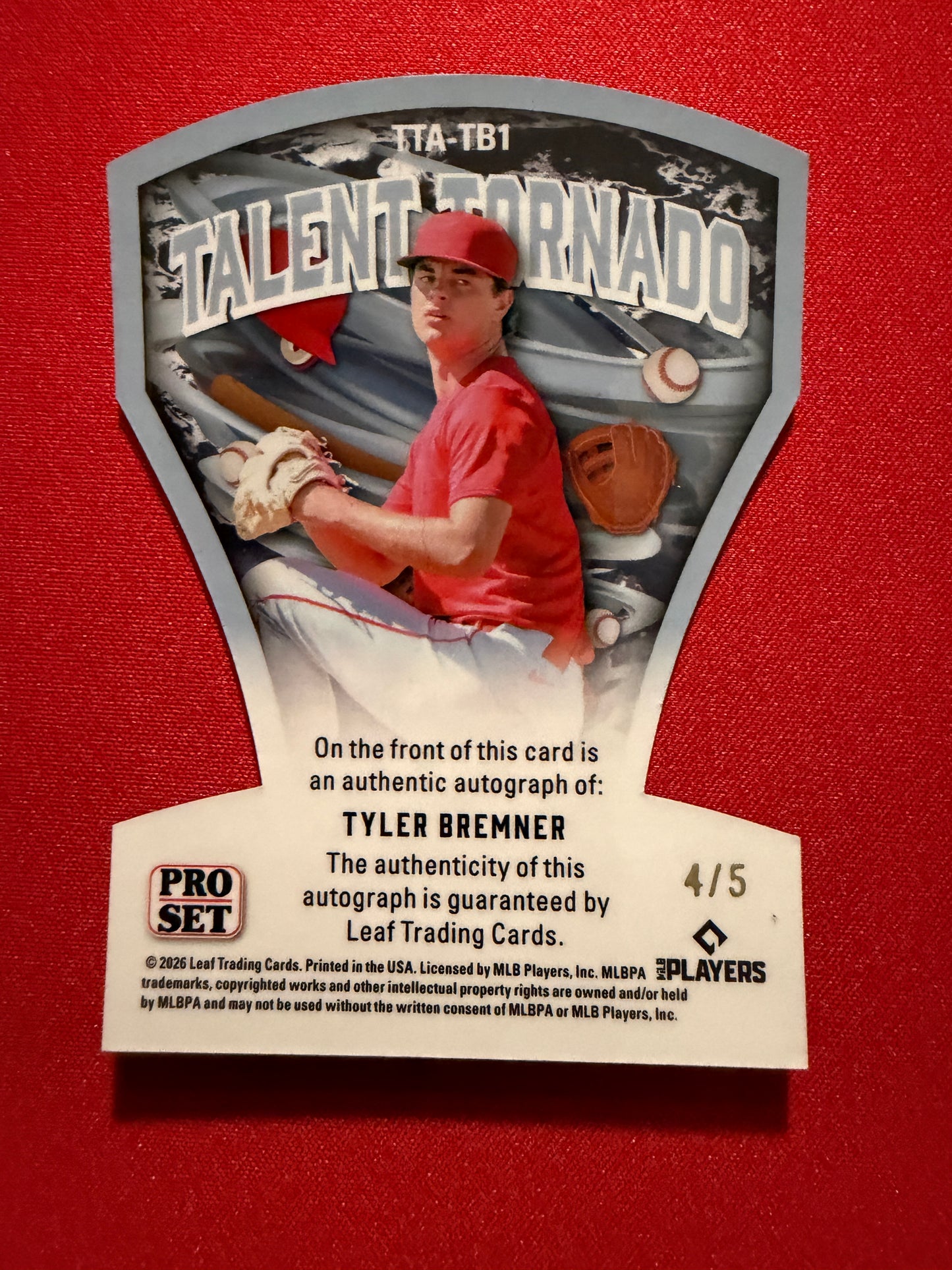2026 Leaf Pro Set Tyler Bremner Talent Tornado Blue Auto 4/5