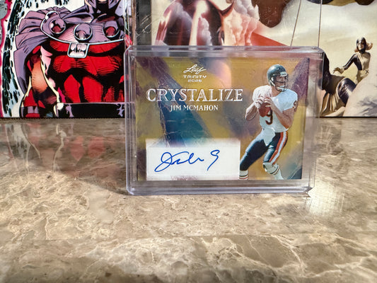 Jim McMahon 2026 Leaf Trinity Football Crystalize Auto Gold True 1/1 SSP