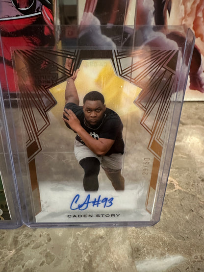 Caden Story Leaf Optichrome Smiley AUTO /7 & Trinity Clear /50 Clemson DT Lot