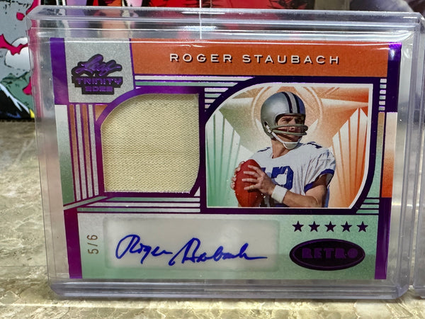 (2026/04/24) Roger Staubach /6 Patch Auto 2025 Leaf Trinity Football