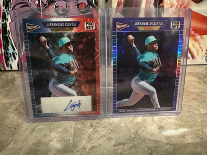 2026 Pro Set Jurrangelo Cijntje 1989 Lazer Auto 1/1 & Purple Prismatic 7/7 Lot