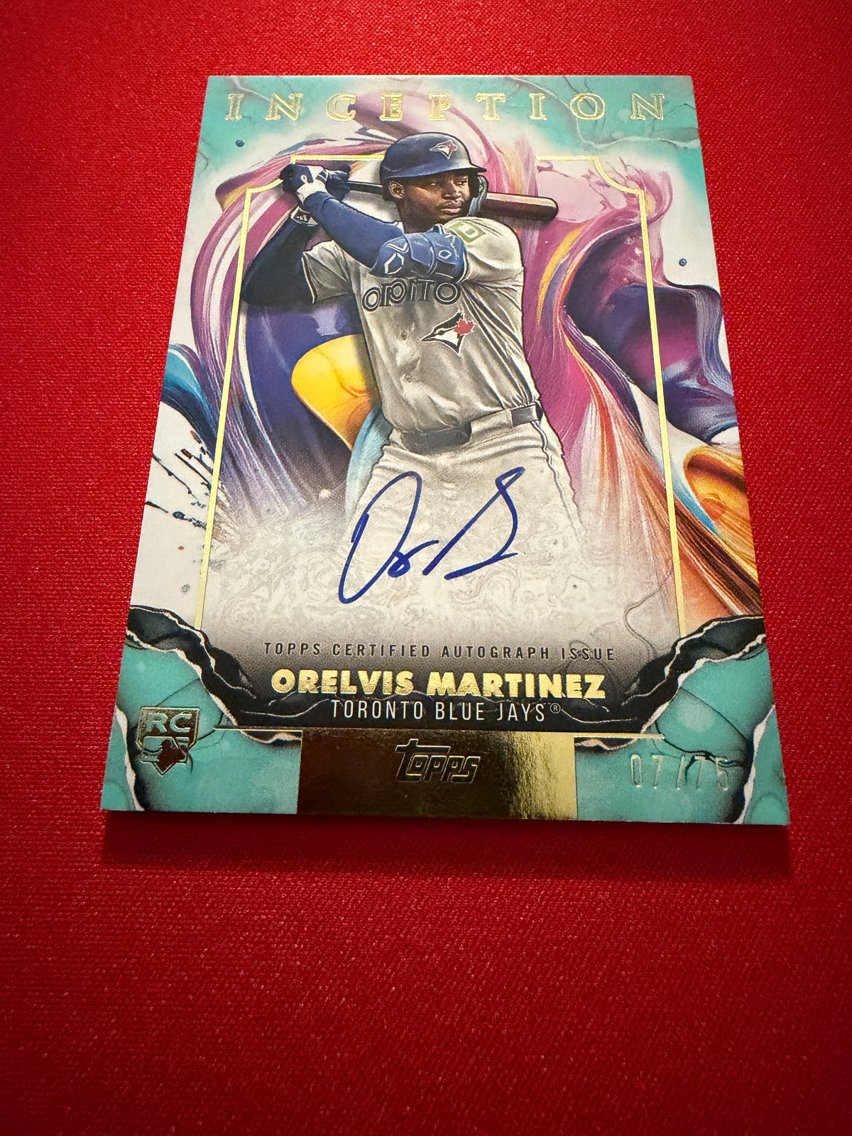 2025 Topps Inception Orelvis Martinez Rookies Emerging Star Auto /75 RC #RESA-OM