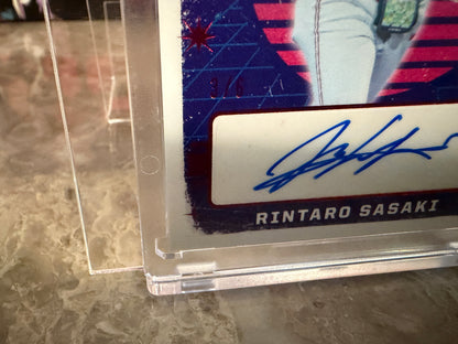 Rintaro Sasaki 2026 Leaf Seasons In the Sun Baseball Draft Gems ‘26 Red Holo /6