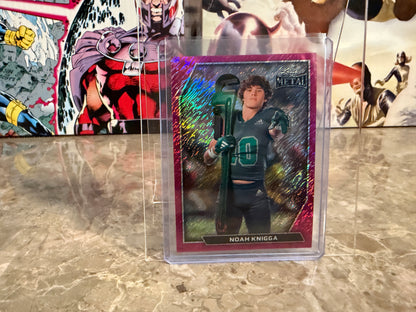 Noah Knigga 2026 Leaf Metal Football Base Pink Shimmer 4/6
