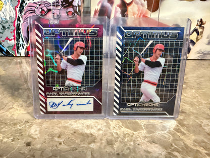 Carl Yastrzemski 2025 Leaf Optichrome Tempest Auto 2-Card Lot