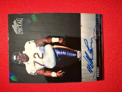 2026 Leaf Metal Football William Perry Stainless Auto Black Crystal 1/1
