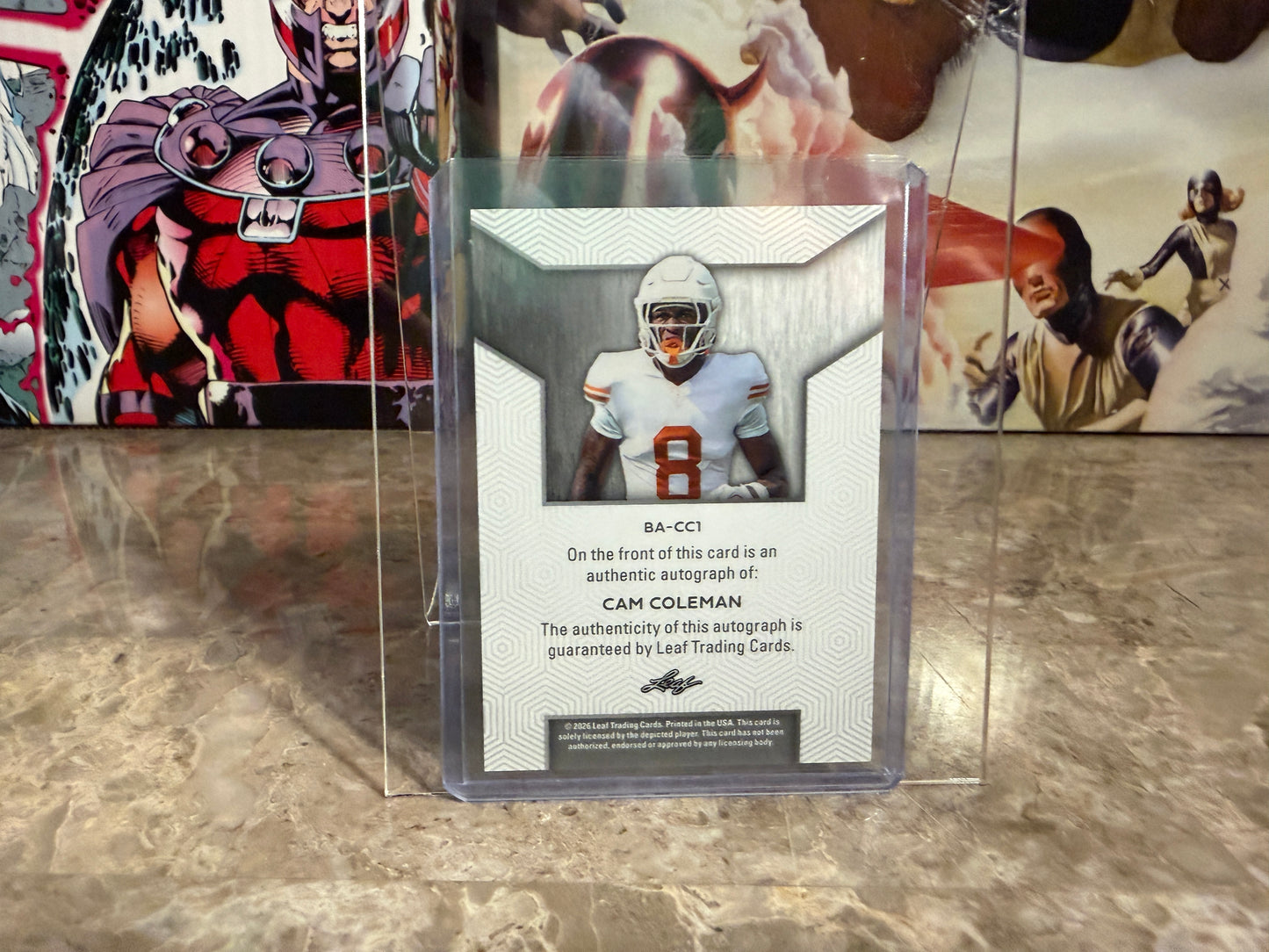 Cam Coleman 2026 Leaf Trinity Football Base Auto Purple Black 1/1
