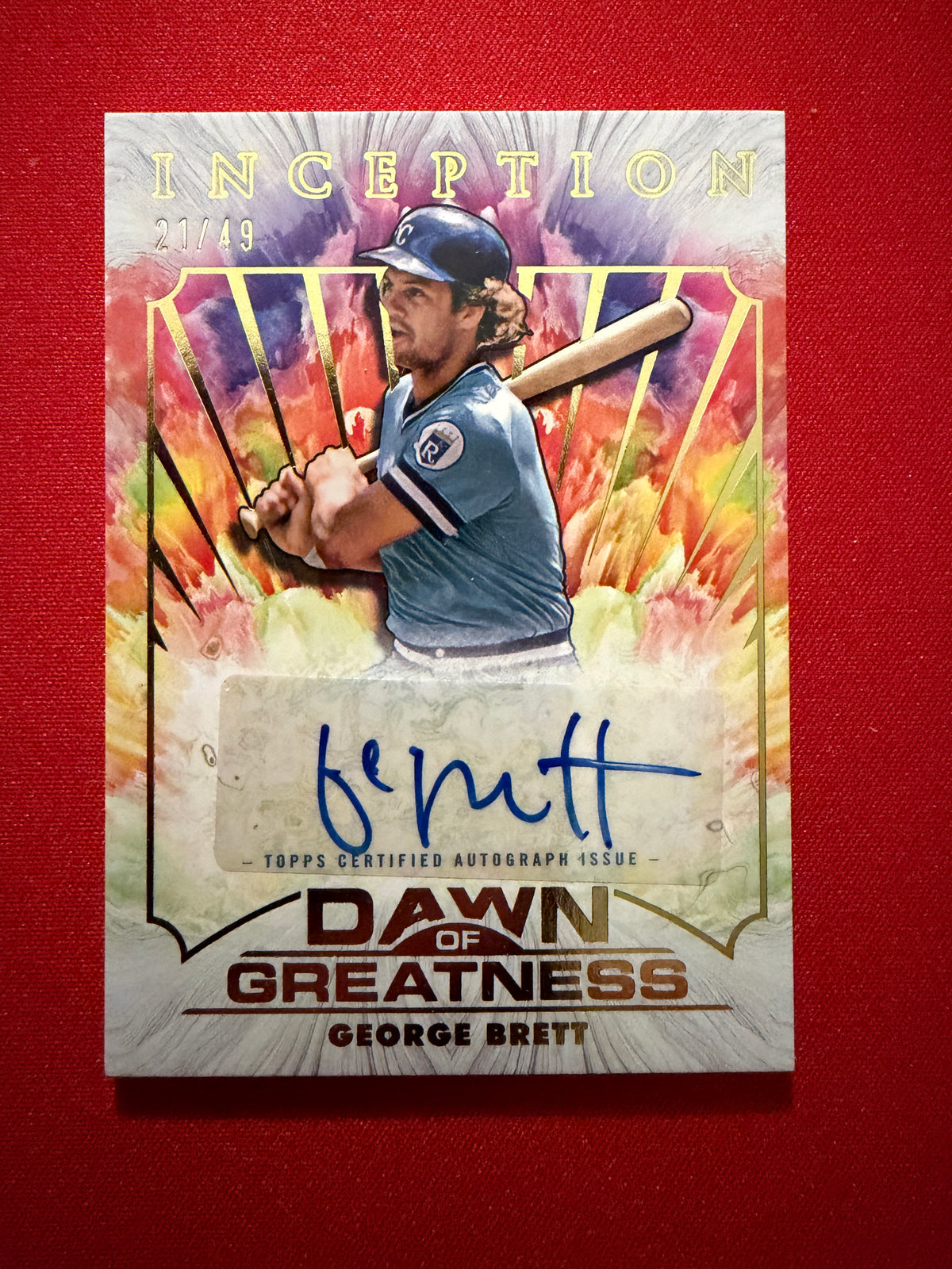 2025 Topps Inception George Brett Dawn of Greatness Auto /49