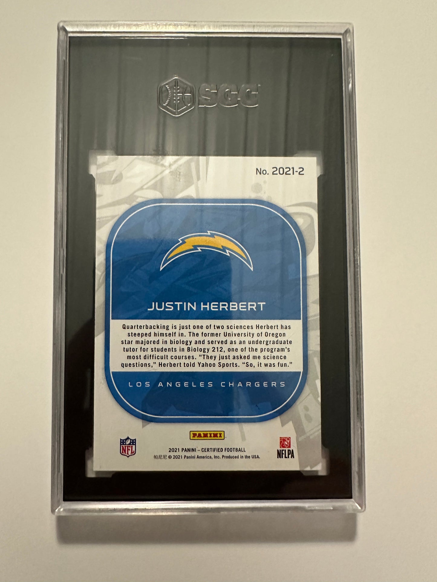 Justin Herbert #2021-2 SGC/PSA Gem Mint 10.0 (2021 Panini Certified)
