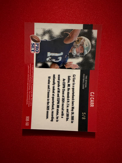 2026 Leaf Pro Set Metal Football CJ Carr 1990 Platinum /8