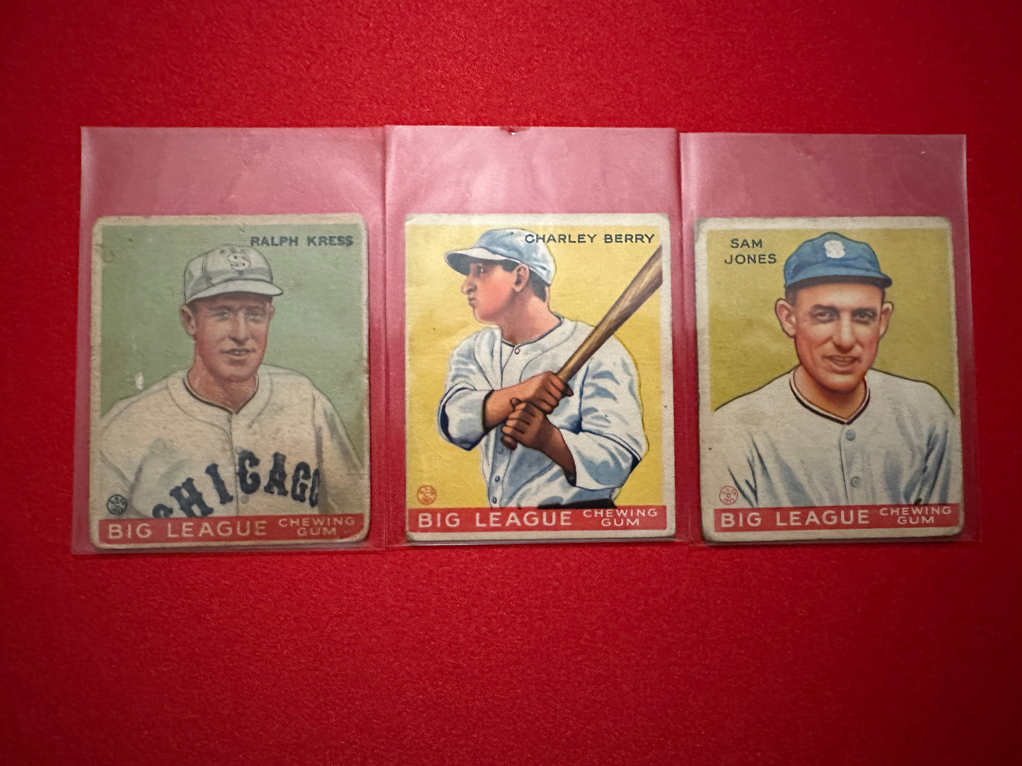 Ralph Kress/Charley Berry/Sam Jones (1933 Goudey) - Chicago White Sox