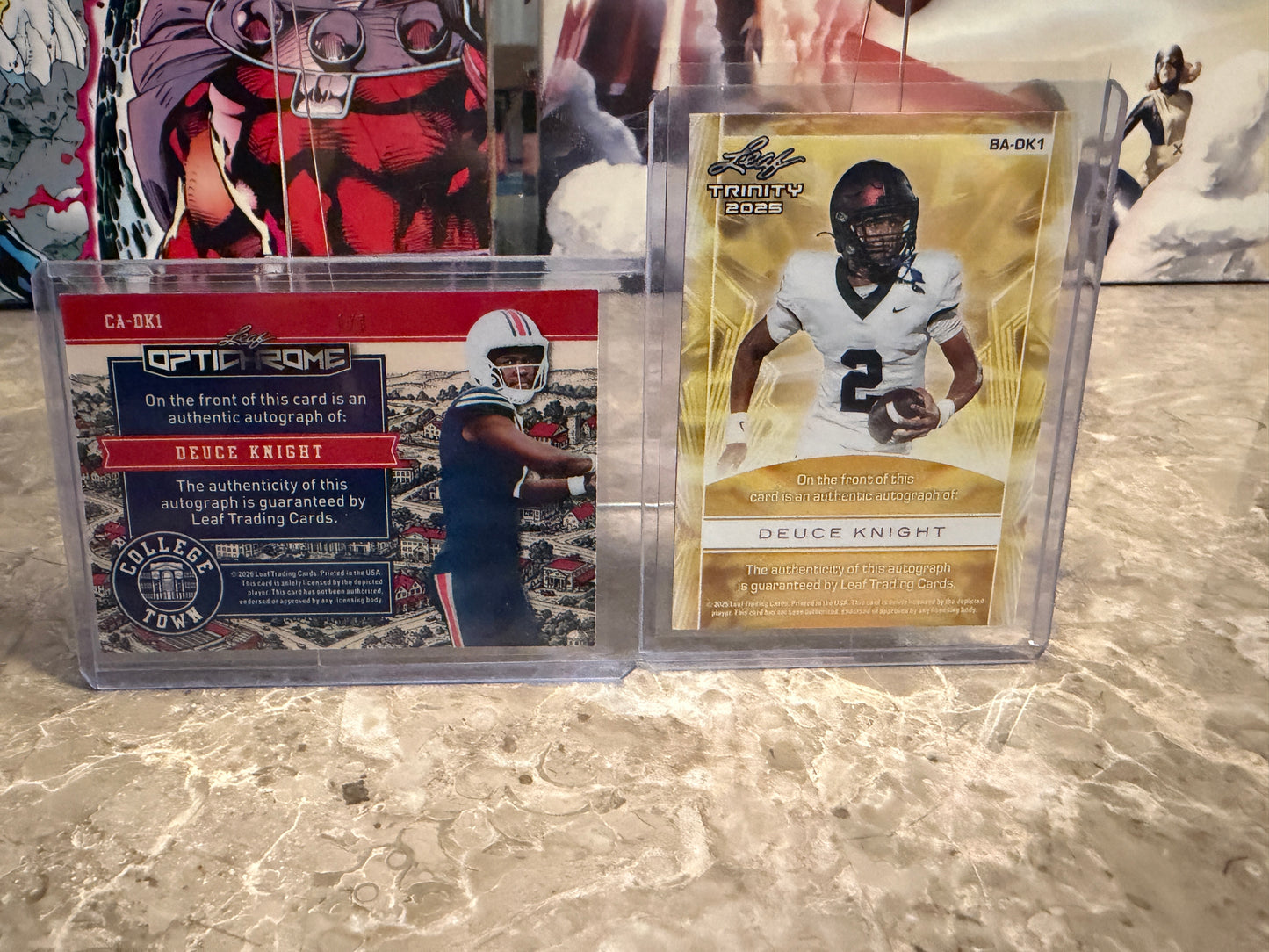 Deuce Knight Auto 1/1 2026 Optichrome Gold Super Prismatic & 2025 Trinity Lot