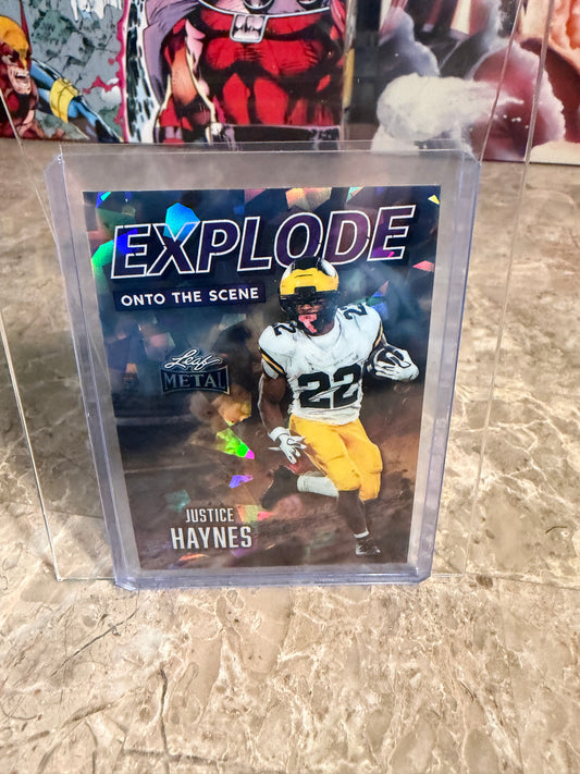 Justice Haynes 2026 Leaf Metal Football Explode Onto The Scene Crystal /7