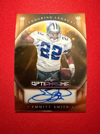 Emmitt Smith 2026 Leaf Optichrome Football Enduring Legacy Auto Gold 1/1