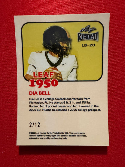 2026 Leaf Metal Football Dia Bell 1950 Silver Crystal /12
