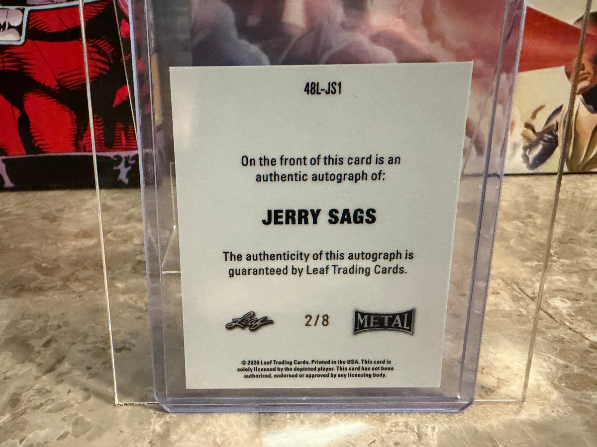 Jerry Sags 2026 Leaf Metal Ring Kings 1948 Auto Platinum /8