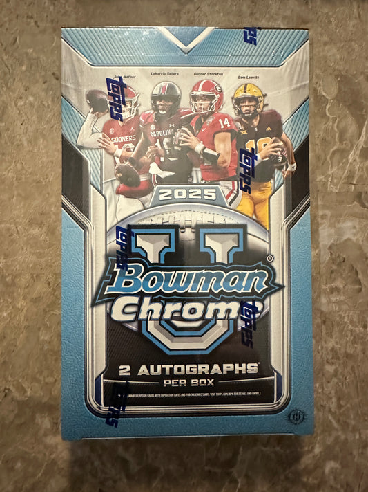 2025 Bowman Chrome U Football Hobby Box - Ships Same or Next Day