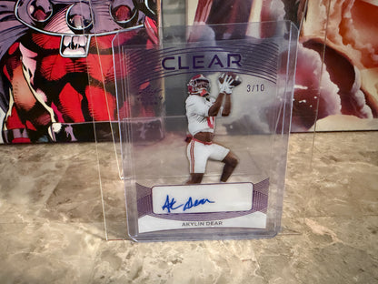 Akylin Dear 2026 Leaf Trinity Football Clear Auto Purple /10