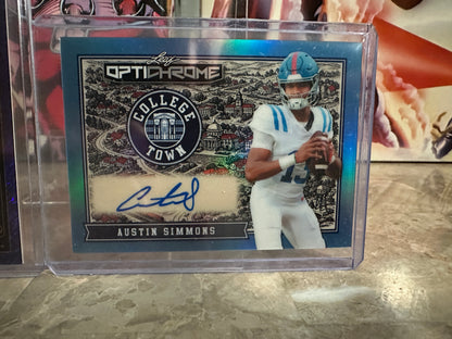 Austin Simmons Leaf Optichrome AUTO /8 Color Match Ole Miss QB Metal /7 Lot