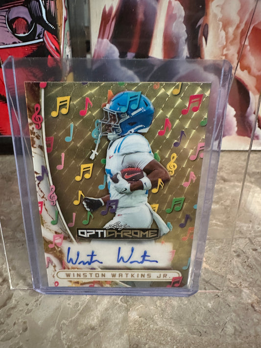2026 Leaf Optichrome Winston Watkins Jr TRUE 1/1 GOLD SUPER PRISMATIC MUSIC AUTO