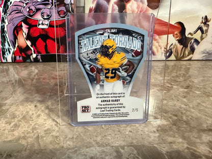 Ahmad Hardy 2026 Leaf Pro Set Metal Football Talent Tornado Auto Blue /5