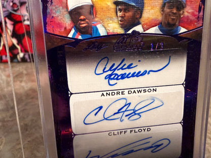 2026 Leaf Art of Sport Andre Dawson Vladimir Guerrero Cliff Floyd Triple Auto Expos 1/3