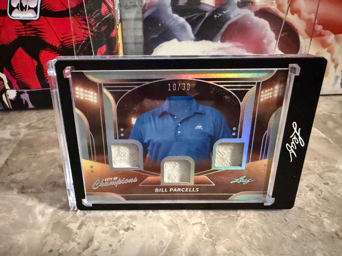 Bill Parcells 2026 Leaf City of Champions Materials 3 Game-Used Patch Silver /30