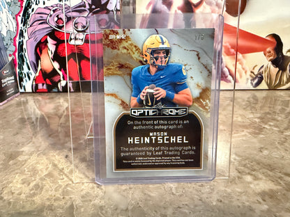 Mason Heintschel Leaf Optichrome Football Base Auto Pink Shimmer 1/6 Bookend