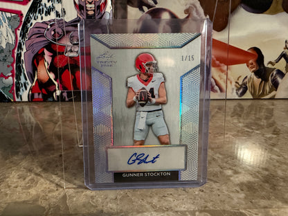 Gunner Stockton 2026 Leaf Trinity Football Base Auto Silver 1/15 Bookend