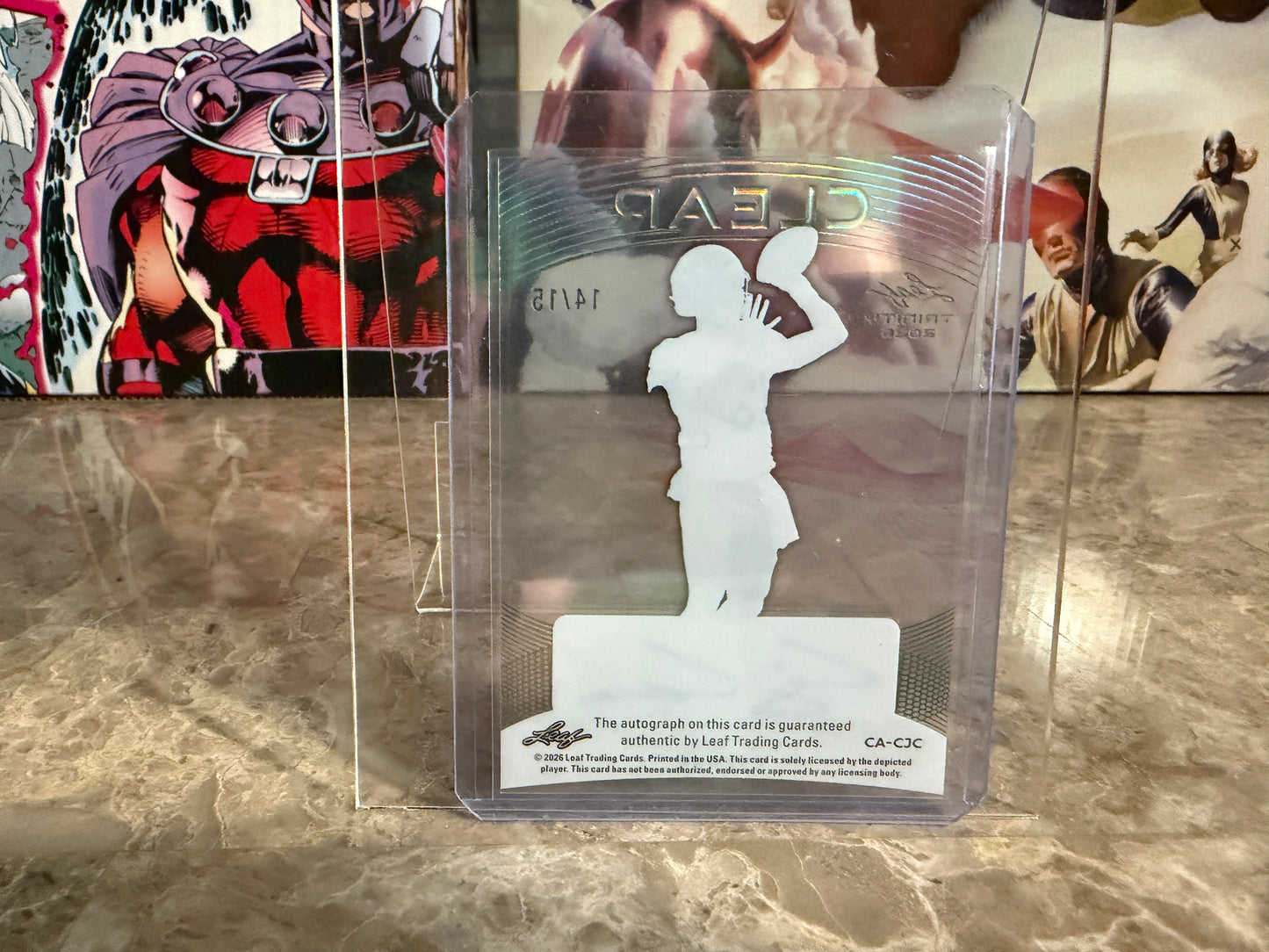 CJ Carr 2026 Leaf Trinity Football Clear Green Auto /15